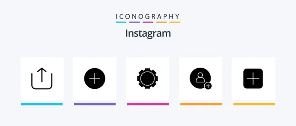 Instagram Glyph Icon Pack Including Upload Instagram Sets Instagram Creative — Vettoriale Stock