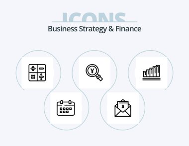 Business Strategy And Finance Line Icon Pack 5 Icon Design. calculator. christmas bell. analytics. christmas. bell
