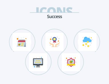 Sucess Flat Icon Pack 5 Icon Design. quality. hands and gestures. protect. schedule. date