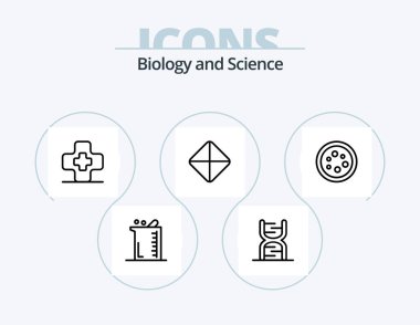 Biology Line Icon Pack 5 Icon Design. chemistry. genetic. hospital. dna. chain