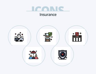 Insurance Line Filled Icon Pack 5 Icon Design. protection. ship. insurance. box. insurance