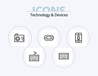 Devices Line Icon Pack 5 Icon Design. device. arrow. mobile. webcam. security