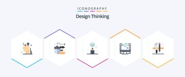 Design Thinking 25 Flat icon pack including design. pencil. value. jewel