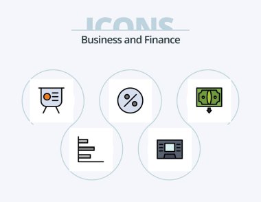 Finance Line Filled Icon Pack 5 Icon Design. . finance. performance. case. graphical