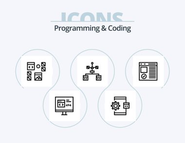 Programming And Coding Line Icon Pack 5 Icon Design. . . develop. page. develop