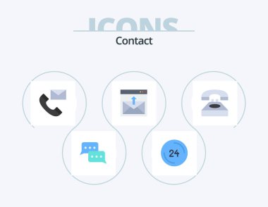 Contact Flat Icon Pack 5 Icon Design. contact us. communication. contact. info. contact us