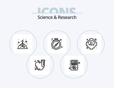 Science Line Icon Pack 5 Icon Design. science. interaction. rotation. calculator. app