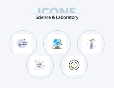 Science Flat Icon Pack 5 Icon Design. . lab. reproduction. plant. science