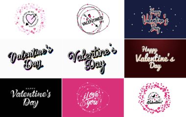 Happy Valentine's Day typography poster with handwritten calligraphy text. isolated on white background vector illustration