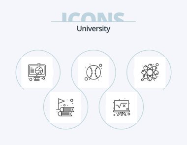 University Line Icon Pack 5 Icon Design. baseball. success. alert. study. books