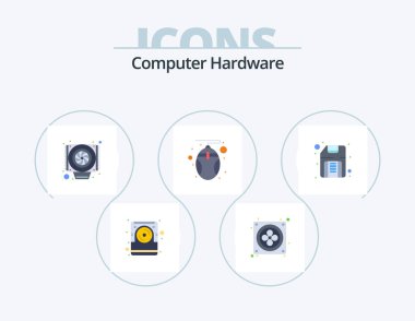 Computer Hardware Flat Icon Pack 5 Icon Design. hardware. disk. cooler. computer. mouse