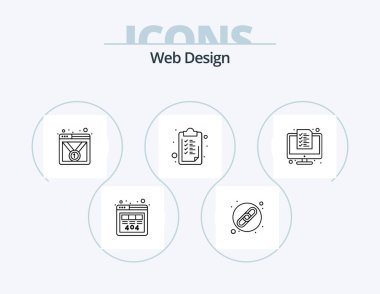 Web Design Line Icon Pack 5 Icon Design. video. browser. pencil. web design. responsive
