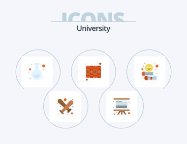 University Flat Icon Pack 5 Icon Design. owl. flask. record. document
