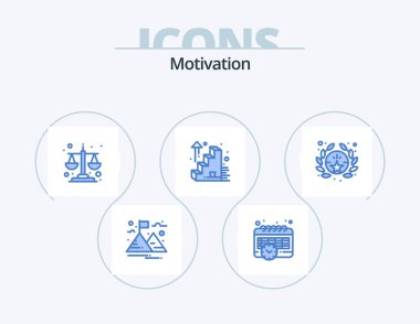 Motivation Blue Icon Pack 5 Icon Design. . star. equality. badge. up