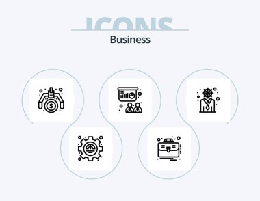 Business Line Icon Pack 5 Icon Design. team skills. development. fashion. businessman. presentation