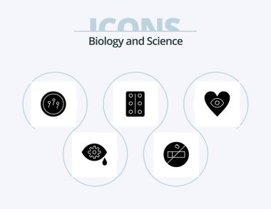 Biology Glyph Icon Pack 5 Icon Design. . . laboratory. love. eye
