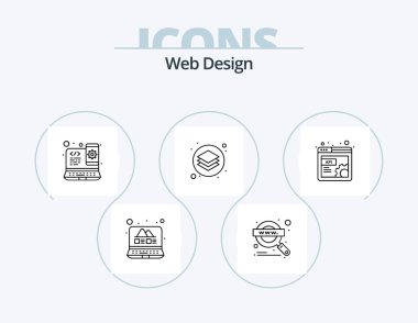 Web Design Line Icon Pack 5 Icon Design. protection. layout. design. web. design