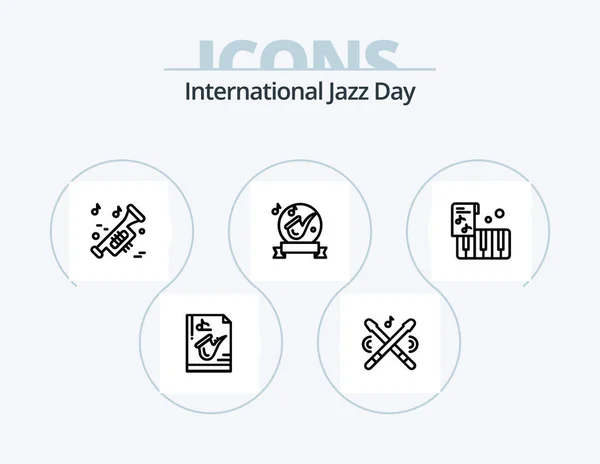 国际爵士音乐日系列Icon Pack Icon Design — 图库矢量图片
