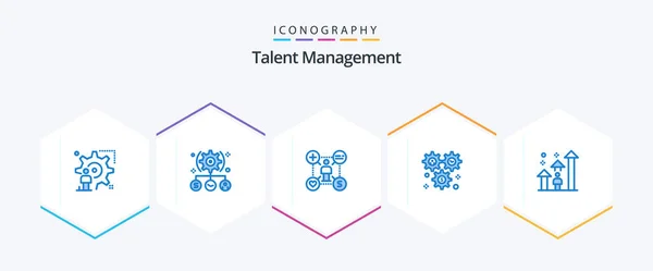 Talent Management Blue Icon Pack Including Setting Cog Setting Setting – stockvektor
