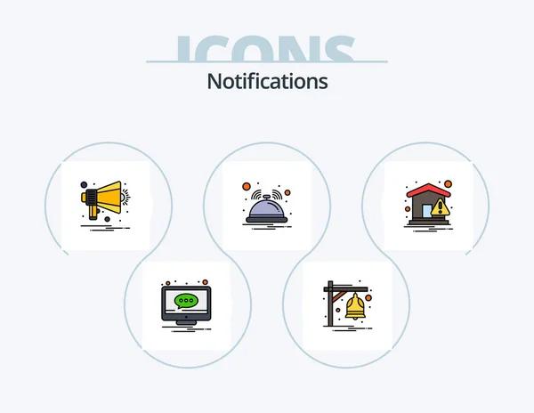 Notifications Line Filled Icon Pack Icon Design Notification Alert Notification — ストックベクタ