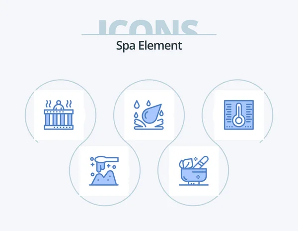 Spa Element Blue Icon Pack Icon Design Temperature Element Hot — Stock Vector