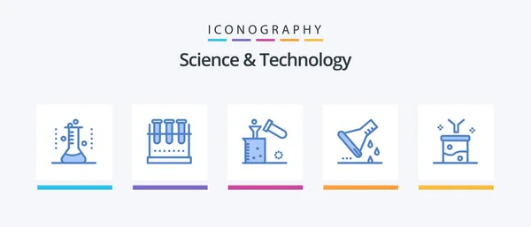 Science Technology Blue Icon Pack Including Data Filtering Big Data — 图库矢量图片