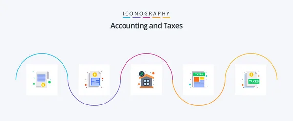 Taxes Flat Icon Pack Including Taxes Page Financial Document Money — Image vectorielle