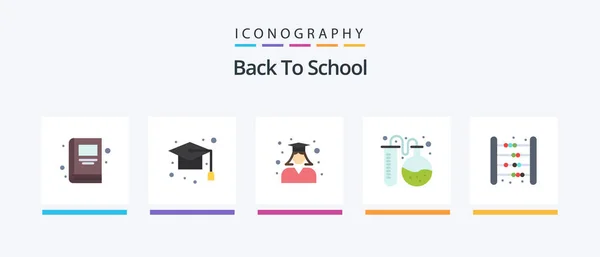 Back School Flat Icon Pack Including Baby Back School Education — Stock Vector