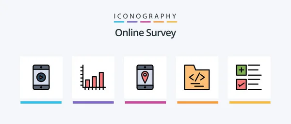 Online Survey Line Filled Icon Pack Including Tick Creative Icons — Stockový vektor