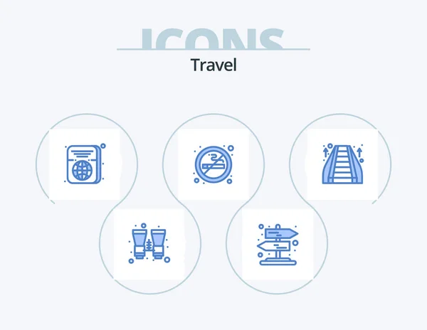 旅行蓝色图标包5图标设计 自动扶梯票 — 图库矢量图片