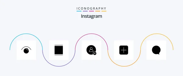 Instagram Glyph Icon Pack Including Interface Chat Add Upload — Vettoriale Stock