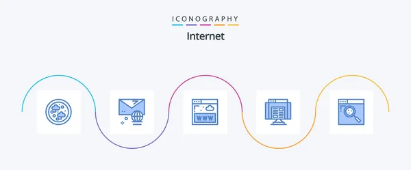 Internet Blue Icon Pack Including Internet Web Communications Data Application — Archivo Imágenes Vectoriales