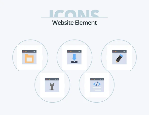 Website Element Flat Icon Pack Icon Design Download Arrows Html — Image vectorielle