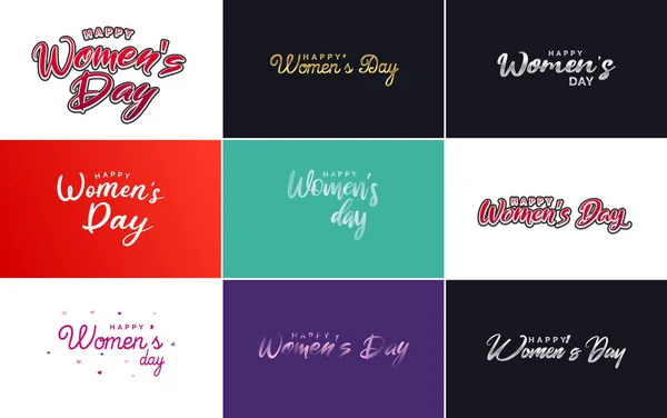 Abstract Happy Women Day Logo Woman Face Love Vector Design — Διανυσματικό Αρχείο