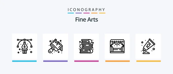 Fine Arts Line Icon Pack Včetně Umění Malovat Hudba Umění — Stockový vektor