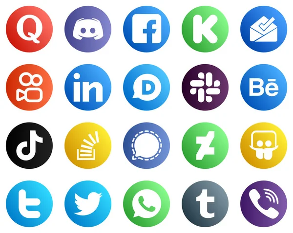 Social Media Icons All Your Needs Behance Disqus Professional Kuaishou — Stock Vector