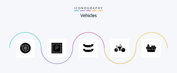 Vehicles Glyph Icon Pack Including Transport Vehicles — Stockvector