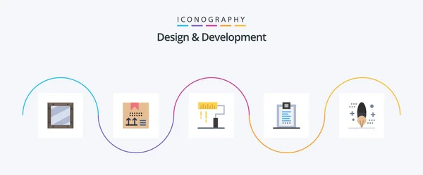Design Development Flat Icon Pack Including Design Brush Paint Development — 图库矢量图片