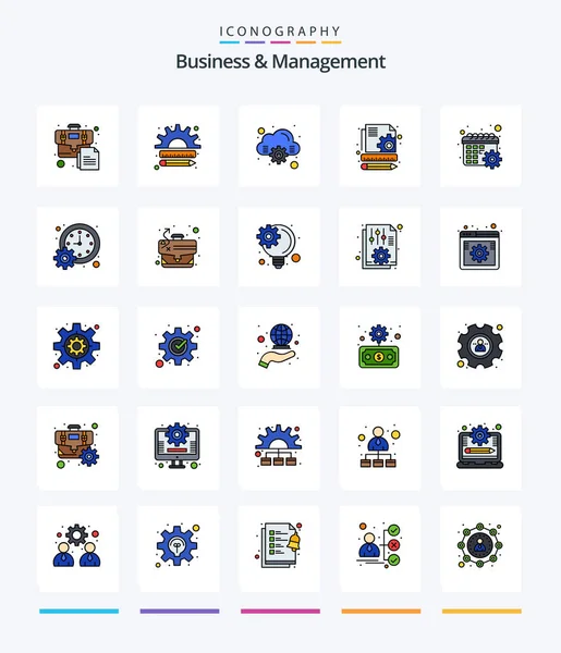 Creative Business Management Line Filled Icon Pack Schedule Calendar Marketing — 图库矢量图片