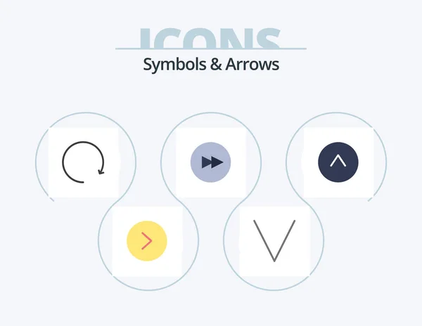 Symbols Arrows Flat Icon Pack Icon Design Rotate Arrow — Wektor stockowy