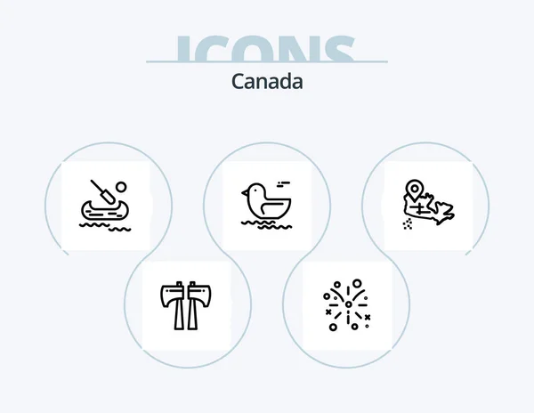 Canada Line Icon Pack Icon Design Canada Laud Alpine Speaker — Image vectorielle