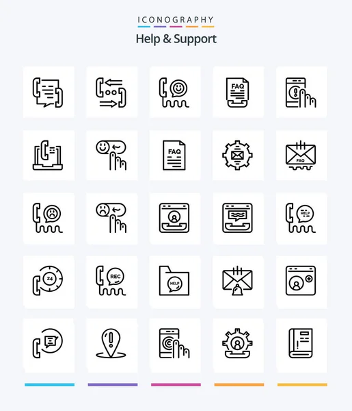 Creative Help Support Outline Icon Pack Help Communication Help Phone — Stock Vector