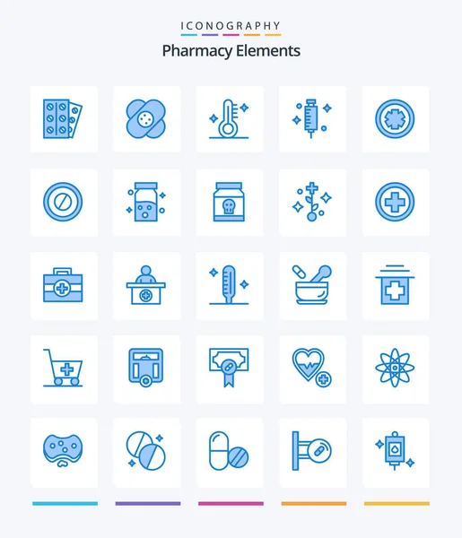 Creative Pharmacy Elements Blue Icon Pack Medicine Syringe Medical Medical — Vettoriale Stock