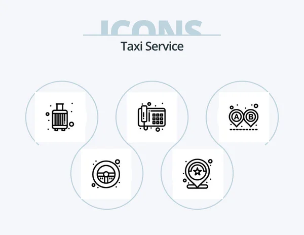 Taxi Service Line Icon Pack Icon Design Case Taxi Location — Stock Vector