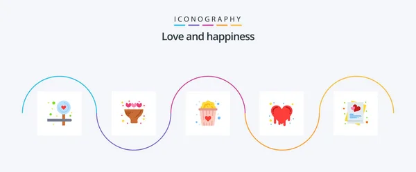 Love Flat Icon Pack Including Жениться Закуски Любят Любовь Сердце — стоковый вектор