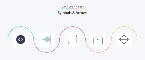 Symbols Arrows Flat Icon Pack Including Repeat Transform Arrow — Stock Vector