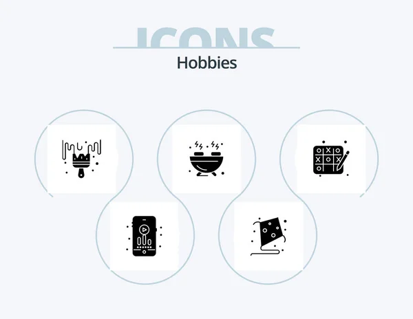 Hobbies Glyph Icon Pack Icon Design Hobby Hobbies Hobbies Hobbies — Stock Vector
