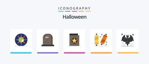 Halloween Flat Icon Pack Including Halloween Candy Halloween Learning Halloween —  Vetores de Stock