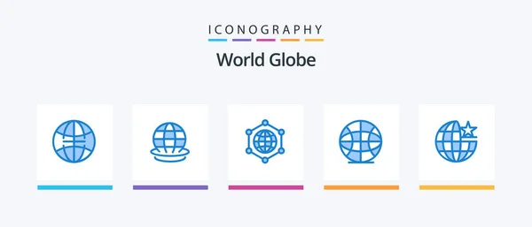 Globe Blue Icon Pack Including Internet Globe Globe World Creative — Stockvector