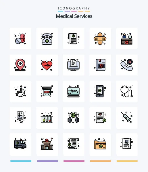 Creative Medical Services Line Filled Icon Pack Hospital Hospital Receptionist — 图库矢量图片